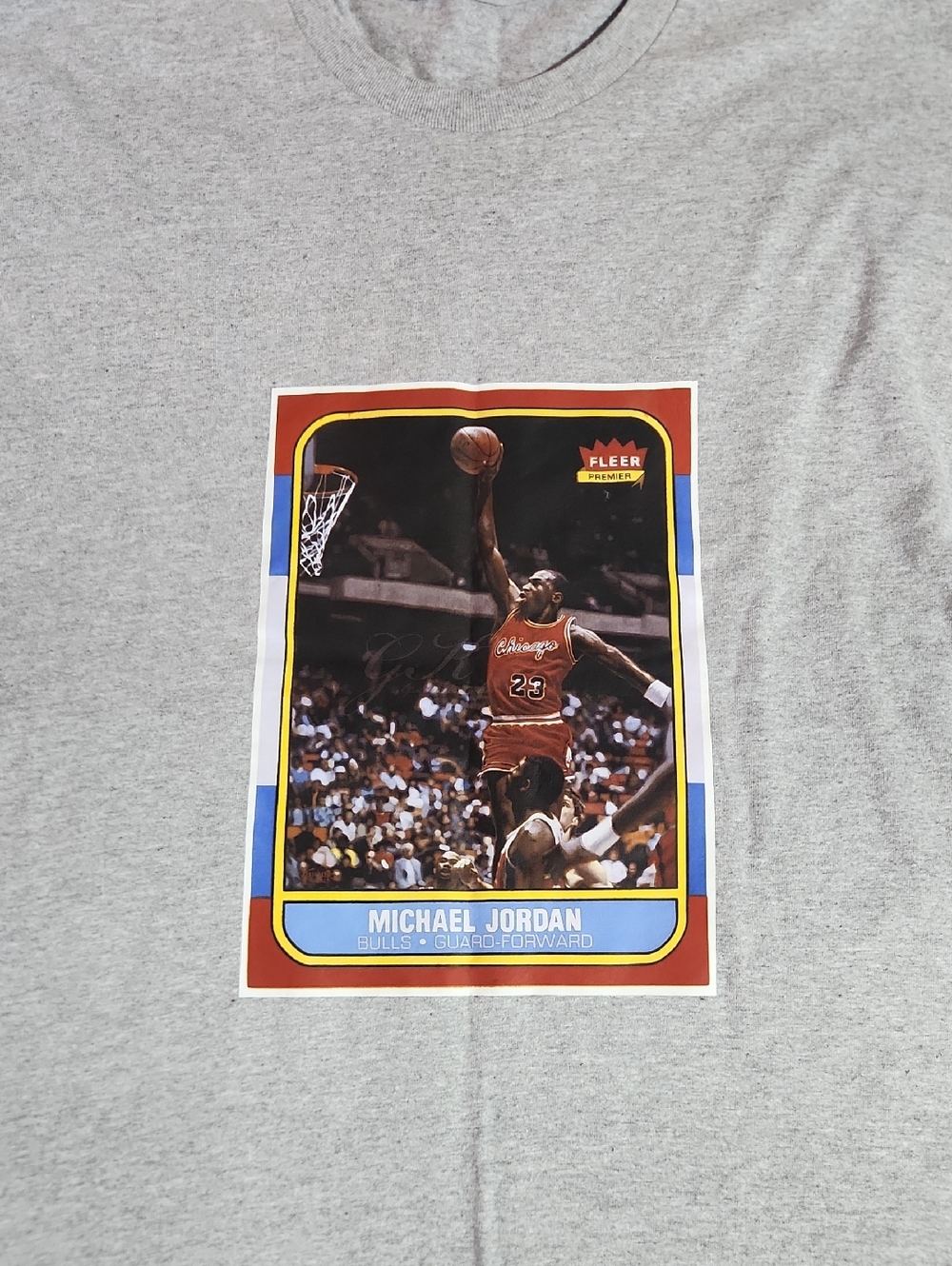 Michael Jordan Fleer Basketball Graphic Tee - Gray